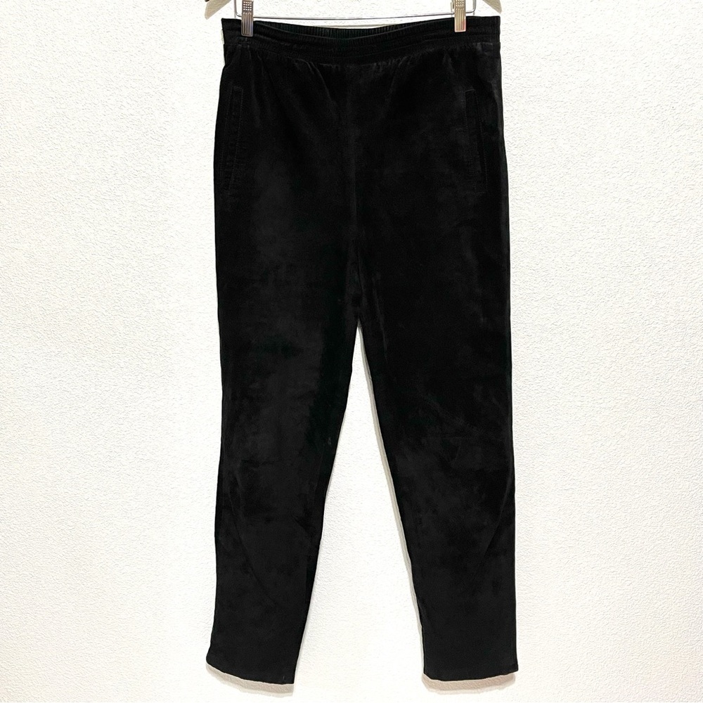 Evan Davies Woman Black Pig Suede Leather Pants Size 6